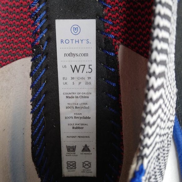 ROTHY’S Shale Cherry Ribbon Heel Stripe Ballet Flats Size 7.5   RETIRED - Picture 15 of 15